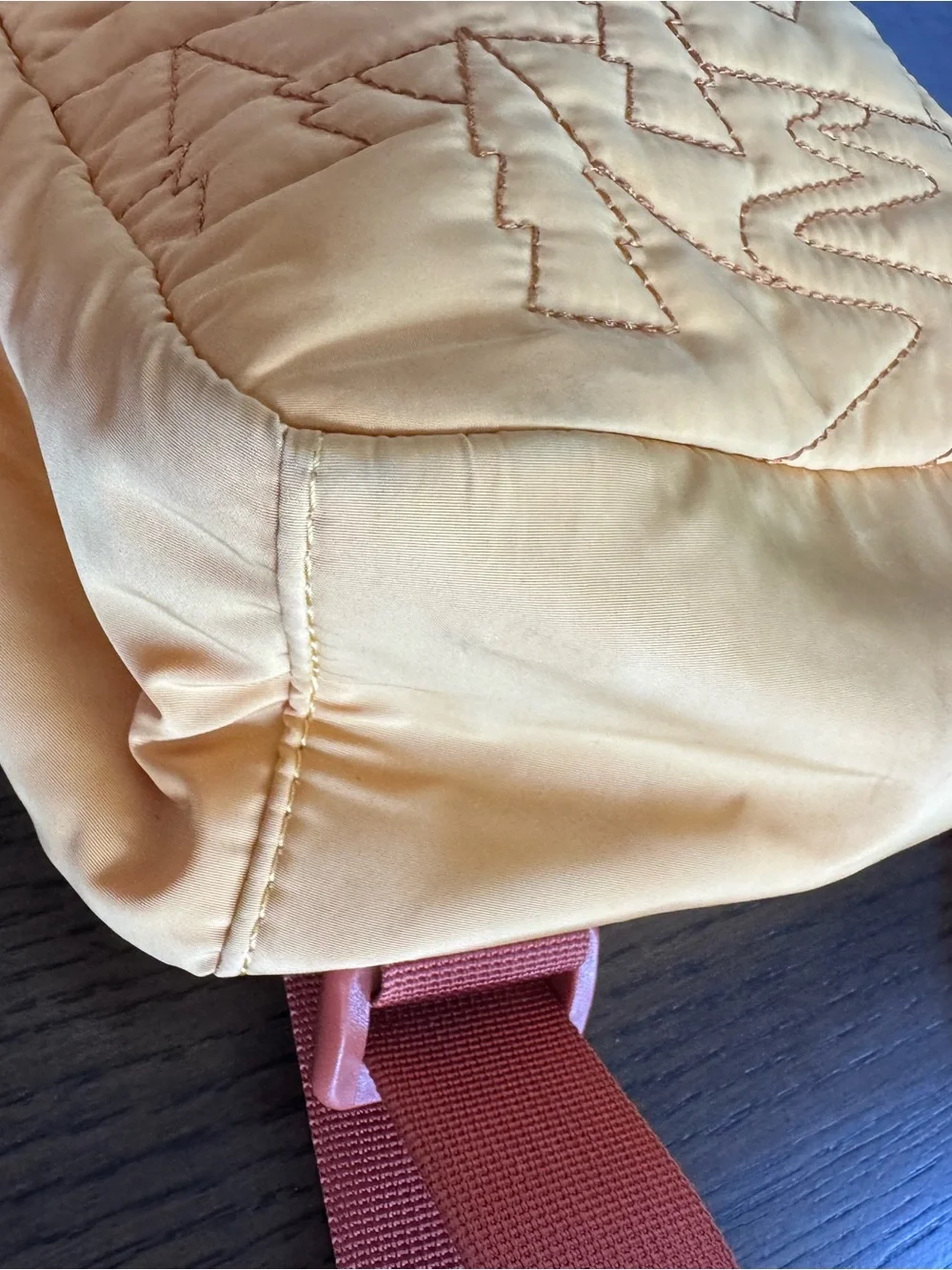 Cat & Jack Yellow Quilted Preschool Backpack with Brown Trim